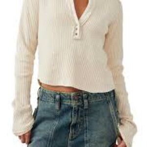 Elegant Cream Henley Sweater